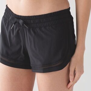 Lululemon Make A Move Running Womens Black Short 3” Black Mesh Drawstring Size 6